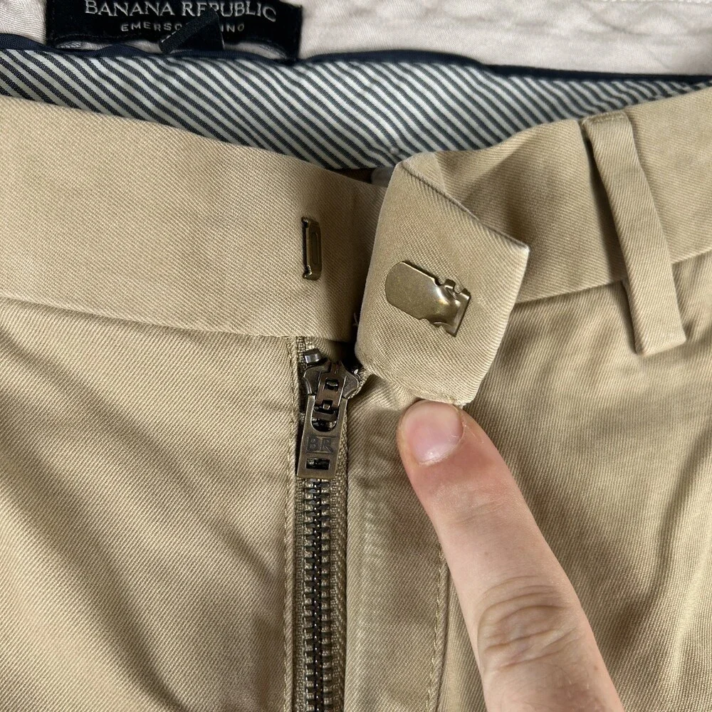Banana Republic Pants Mens 35x32 Emerson Chino Classic Fit Flat Front